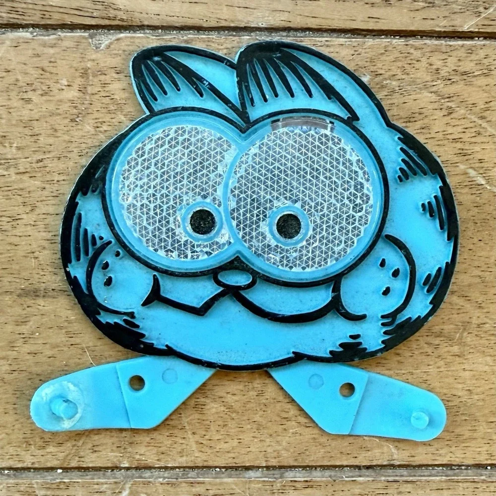 VTG 70s 1978 Garfield‎ Cat Blue Bicycle Reflector United Feature Syndicate